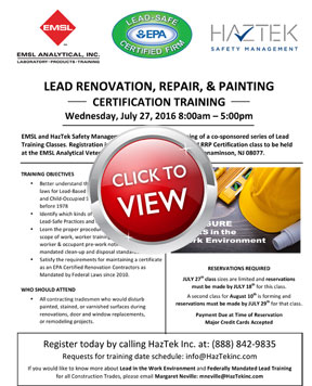 EMSL HazTek Safety Management July FlyerUD