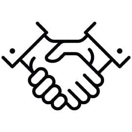 The HazTek core values represented by a handshake.